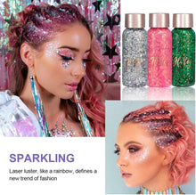 Face & Body Glitter Gel, Sequins Chunky Glitter Liquid Gel, Mermaid Sequins Liquid Holographic Glitter Gel for Body, Cheeks and Hair, Sparkling Festival Party Lotion Beauty Makeup, Nail Art DIY (109)