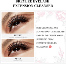 Eyelash Extension Cleanser, BREYLEE Eyelash Shampoo Eyelash Extension Foam & Brushes Eyelid Cleanser for Makeup Remover Paraben & Sulfate & Oil Free for Salon and Home Use