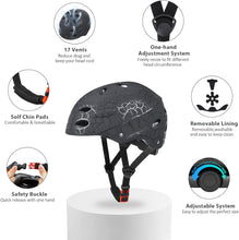 Kids Bike Helmet, Crash Style Boys and Girls Helmet, Adjustable Breathable ABS Hard Shell Skateboard Helmet for 5-14 Ages Children and Teens, Scooter Helmet for BMX Cycling, Biking,Inline Skating