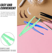 Healifty 10Pcs Disposable Tweezers Plastic Anti Static Tweezers Set Electronics DIY Repair Tool (Color Random)