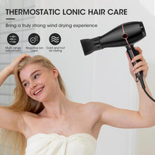 Ionic Hair Dryer 2400W, Professional Hairdryer with 2 Speed, 3 Heat Setting, Fast Drying Blow Dryer with Diffuser Nozzle, Concentrator Comb for Home Travel Salon