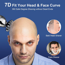 Head Shaver for Men 7 Head, Rechargeable Rotary Shavers, 5-in-1 Electric Razor for Bald Men with Replacement Blade,7D Electric Razor with LED Display, Waterproof Shaver,Wet/Dry Detachable Head Shaver