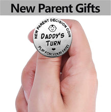 huishi Funny Decision Coin for New ParentsGifts for Mum DadNewborn Baby GiftsFlip Coin DecisionMother's Day, Baby Shower GiftBirthday, Anniversary, Stainless Steel (Silver)