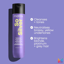 Matrix Hair Shampoo, For Blondes, Greys and Silvers, Tones + Neutralises, Total Results, So Silver