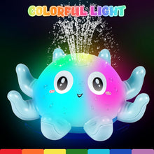 Jiosdo Baby Bath Toys, Octopus Spray Water Light Up Bath Toys, Automatic Induction Water Toys, Bath time shower Bathtub toys Gifts for Toddlers Girls BoysBlue