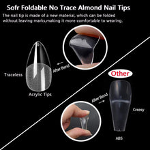 MAGIC ARMOR Almond Fake Gel Nail Tips 120pcs Almond Press on Nails Medium French Design Clear Full Cover Artificial Almond False Nails with Nail Glue,10 sizes