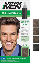 Just For Men Original Formula Light-Medium Brown Hair Dye, Targets Only The Grey Hairs, Restoring The Original Colour For a Natural Look  H30