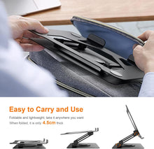 GRIFEMA Laptop Stand for Desk, Foldable Laptop Riser with 360 Swivel Base, Adjustable Height & Angle, Ventilated Computer Stand Compatible with MacBook Air/Pro, Dell, and 11-17.3" Laptops - Black