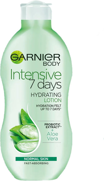 Garnier Intensive 7 Days Aloe Vera Probiotic Extract Body Lotion Normal Skin, Fast Absorbing Non-Greasy Non-Sticky Nourishing Body Moisturiser 400 ml (Packing May Vary)