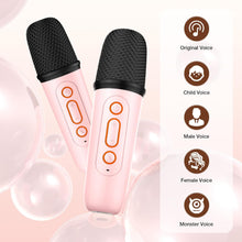 Karaoke Machine for Kids with 2 Microphones, Girls Toys Portable Kids Karaoke Machines for Girls with LED Party Lights,Bluetooth Speaker Birthday for Kid,14-18 Years Old(Pink 2 Mic)