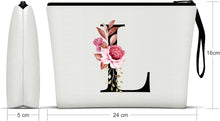 A-Z Personalized Makeup Bag,Birthday Gifts for Women Mom,Gifts for Best Friend,Bride Bridesmaid Cosmetic Bag(L)