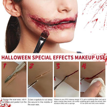 Halloween Special Effects Makeup Kit: SFX Face Paint Cosplay Makeup Kit - Realistic Fake Scar Wound Vampire Modeling with Fake Blood Gel - Skin Wax - Sponge - Spatula