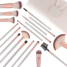 Make up Brushes,TTRWIN 18 Pcs Professional Makeup Brush Set Synthetic Kabuki Face Blush Lip Eyeshadow Eyeliner Foundation Powder Cosmetic Brushes Kit with PU Leather Bag Beige