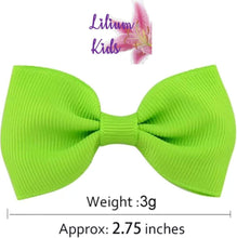 10pcs Dark Mix Pairs Hair Bows Clips Slides Grips 2.7" inch Solid Vibrant Colours Small Straight Girls Hairbows