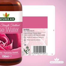 Natures Aid Premium Strength Traditional Rose Water, 150ml (Ingredients : Aqua , Alcohol, Rose Oil)