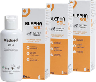 3 x Blephasol Micellar Eyelid Cleansing Lotion  Effective and Gentle Cleansing for Make-Up Removal, Inflamed and Sensitive Eyelids  Soap & Alcohol-Free  Pack of 3 x 100ml