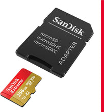SanDisk 256GB Extreme microSDXC card +SD adapter, microSD card for smartphones, action cameras, drones, V30, up to 190 MB/s, SanDisk QuickFlow Technology, RescuePro Deluxe, UHS-I, 4k, V30, A2, C10, U3