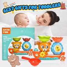 Jovicos Baby Bath Toys, Bear Bathtub Toy for Toddlers 1-3, Kids Water Toys for Waterfall Shower Toys Game, Bath Time Baby Toy for 1 2 3+ Year Old Boy Girl Toddler Gift Toys Set