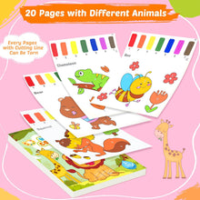 LIKYMO Water Colouring Book for Children - Water Painting Books for Kids Easter Gifts for Kids, Watercolour Paint Set Magic Painting Book Easter Crafts Gifts (Animals)