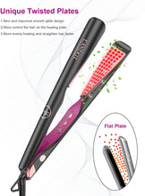 LANDOT Hair Straighteners and Curlers 2 in 1, Twist Flat Curling Iron Pro Multi-Styler for Curl/Wave/Straighten Hair