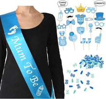 Boy Baby Shower Set and Mum to Be Party Decorations, Mummy to Be Blue Satin Sash, Baby Boy Photo Booth Props, It's a Boy Confetti Mix. Accessories Baby Shower Supplies