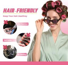 Hair Rollers Set 32 PCS, PandyCare For Long & Short - No Heat, Hair-friendly, Natural Effect, Includes 18 (1.73+1.41+0.98 inch), 12 Clips,1 Rat Tail Comb 1 Storage Bag