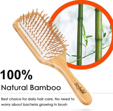 Hair Brush, Eco-Friendly Natural Wooden Bamboo Paddle Hairbrush for Long Short Curly Thick Thin Hair for Men Women Kids, Massaging Scalp, Reducing Tangle & Hair Breakage, Promoting Hair Growth