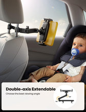 Lamicall Car Headrest Tablet Mount - [Aluminium Arm] 2024 Adjustable Car Tablet Holder, 360 Rotating Backseat Mount for Kids, for 2024 iPad Pro 13, Air 6, Mini, Tab, Phones, 4.7-13 Device - Black