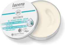 lavera basis sensitiv All-Round Cream - Natural Cosmetics - vegan - Organic Aloe Vera & Organic Almond Oil - certified - 150ml, white