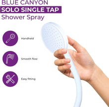 Blue Canyon Vector Double Tap Shower Spray Bathroom Accessory Premium Shower Attachment for Bath taps Push-on-Fitting Suitable for Round & Oval Taps Shower Head for Bathroom ~1.5 Meters (White)
