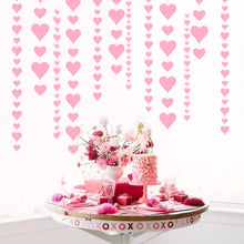 4PCS Heart Garland, Valentines Day Decorations Paper Hearts Streamers Hanging Hearts Decorations for Valentines Galentines Day Birthday Bridal Shower Wedding Engagement Anniversary Decor (Pink)