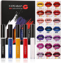 Gamufw DIY Lip Glosse Set 5 Colors Matte Liquid Lipstick Long Lasting Moisturizer Smooth Lip Tone Pigment White/Red/Black/Blue/Yellow (B)