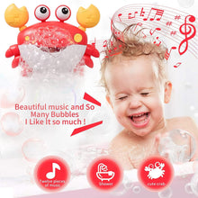 Jiosdo Baby Bath Toys, Automatic Crab Bubble Maker Bath Toys for Toddler Kids, Bath Bubble Machine with 12 Music, Great Bubble Bathtub Toys Gifts for Kids Girls Boys (Red)