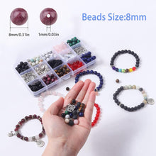 Colle 418pcs Crystal Stone Beads, 8mm Round Crystal Beads Jewellery Making Kit Natural Stone Beads for Bracelet Necklace Making, Gemstone Beading, DIY Crafts Kit