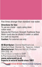 Natures Aid Premium Strength Traditional Rose Water, 150ml (Ingredients : Aqua , Alcohol, Rose Oil)