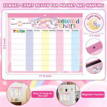 Magnetic Reward Chart for Kids at Home, Behavior Chart Pad with 26 Chore Charts, 1680 Star Stickers, 84 Motivational Stickers to Motivate Responsibility & Good Habits (Unicorn)