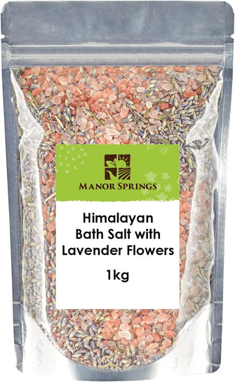 Himalayan Bath Salt with Lavender Flowers 1kg by Manor Springs