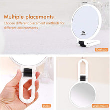 DESON Double-Sided Hand Mirror, 5 x Magnifying Mirror, Foldable Adjustable Mirror with Handle, Round Travel Mirror for Makeup and Styling