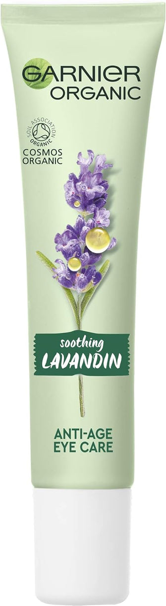 Garnier Organic Soothing Lavandin Anti Age Eye Cream, Enriched With Vitamin E and Organic Argan Oil for Smooth and Refreshed Eye Area 15 ml