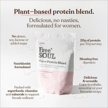 Free Soul Vegan Protein Powder  Formulated for Women  600g  20g Protein with Added Nutrients  Gluten & Soy Free Plant Based Nutrition Shake  Pea and Hemp Isolate Protein (Vanilla)
