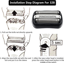 Atewada 32b Electric Replacement Shaver Head Accessories for Braun Series3 Shaving Razor Head, Suitable for Braun S3 3040s 3000s 3050cc 3010s 3070cc 3080s 3090s Etc.