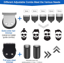 Hatteker Beard Trimmer Hair Clipper Hair Trimmer Grooming Kits Electric Shaver Razor for Men Mustache Nose Ear Body Precision Trimmer Groomer Multigroom IPX7 Waterproof Cordless Rechargeable 6 in 1