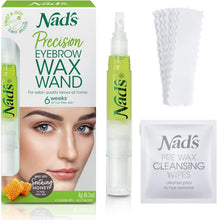 Nad's Facial Wax Wand Eyebrow Shaper, Eyebrow Kit, Face Wax, Hypoallergenic, No-heat Formula, Includes Pen 6g, 10 Reusable Cotton Strips, 4 Pre-wax Wipes