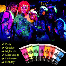 Proamate Neon Face Paint,Glow in Dark Face Body UV Blacklight Neon Fluorescent Art Paint Neon Accessories Perfect for Carnival, Party, Halloween (10ml)