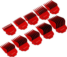 for Andis Magnetic Clipper Guards, KAYNWAY Professional Upgrade Magnetic Clippers Guards Comb Guides Set for Andis Master Clipper, 10PCS (Red)