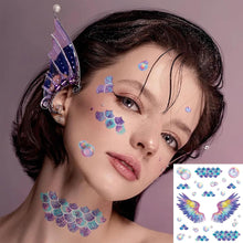 18 Sheet Temporary Tattoos for Kids, 180+ Styles Glitter Temporary Tattoo Stickers with Wings Butterfly Flowers Mermaid, Cute Face Body Shiny Tattoos Toys Gifts for Kids Birthday, Party Bag Fillers