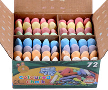 Kids B Crafty 72 Pack Chunky Coloured Chalks - 24 Vibrant Colours, Washable, Pavement Chalk for Kids, Fun Outdoor Garden Toys, Ideal for Toddlers & Artists