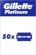 Gillette Platinum Double Edge Razor Blades Men, Pack of 50 Stainless Steel Safety Razor Blade Refills