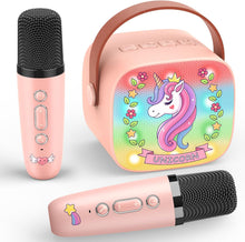 Dislocati Unicorn Gifts for Girls,Kids Microphone Girls Birthday Presents Girls Toys Age 3-12 Year Old Girls Gifts Wireless Bluetooth Speaker Karaoke Machine 2 Microphones for Kids Karaoke Microphones