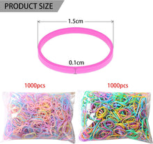 DKDDSSS 2000 Pcs Small Elastic Hair Bands, Elastic Hair Ties, Multicolored Rubber Bands, with 2 Pcs Hair Band Remover Cutter and 10 Pcs Star Hair Clip, for Kids Hair Braiding,Wedding Hairstyle